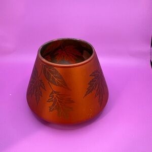 PartyLite Autumn Leaf Orange Jar Candle “Shade” or Cover. Fragile. Like New.